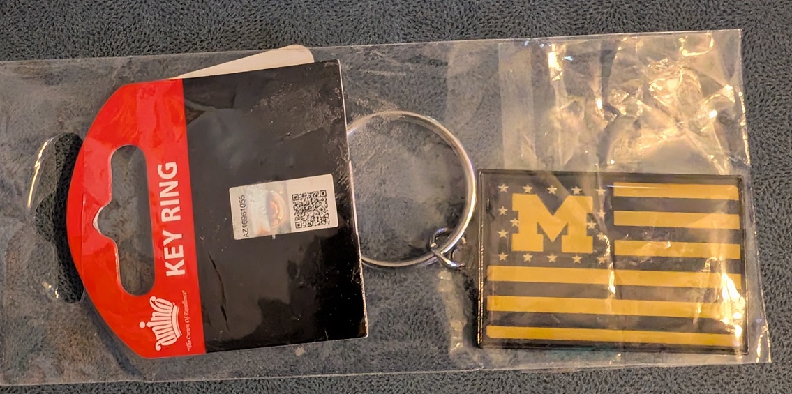 Michigan Americana Flag Key Ring