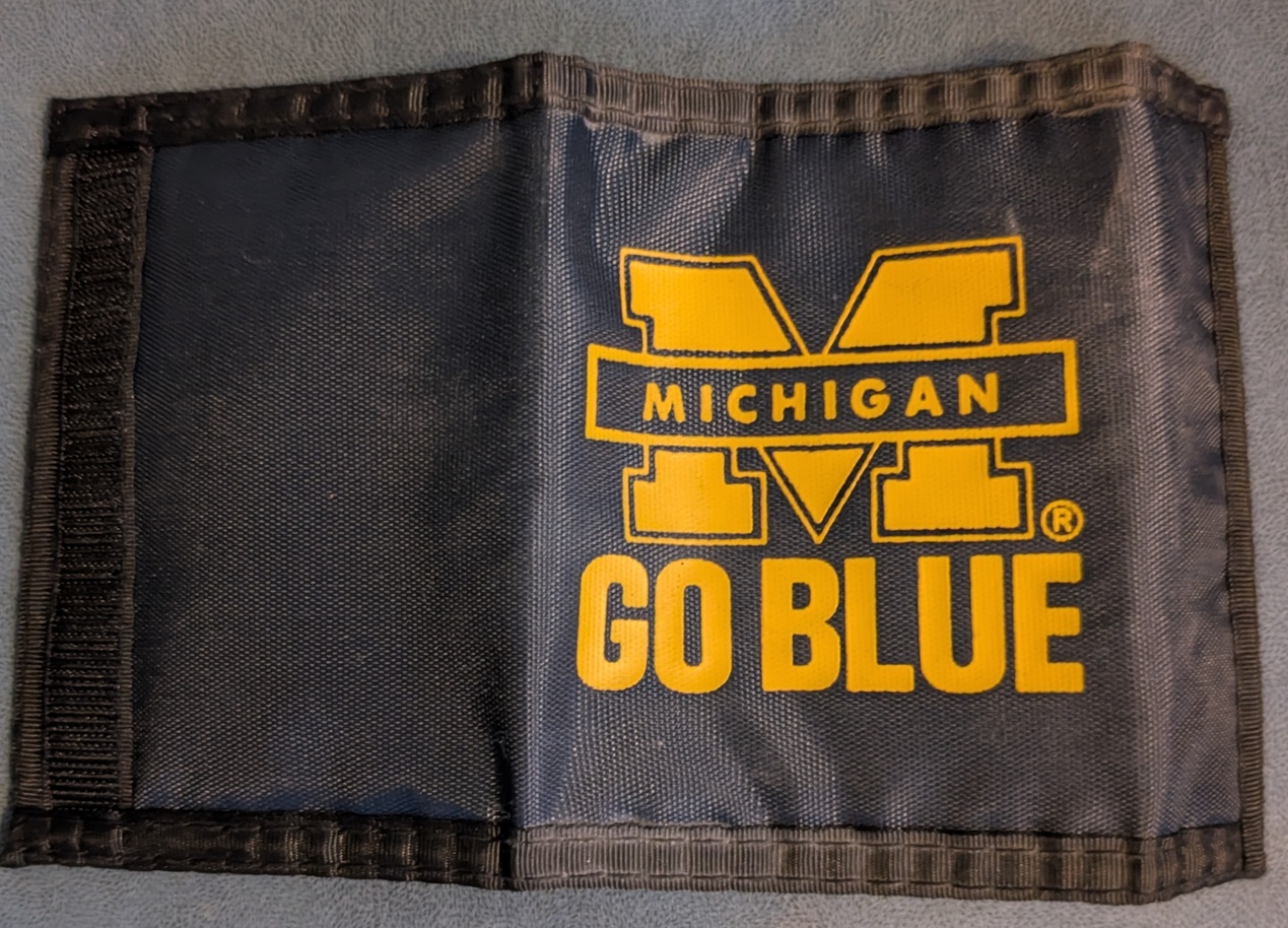 Michigan Wolverines wallet with velcro closure
